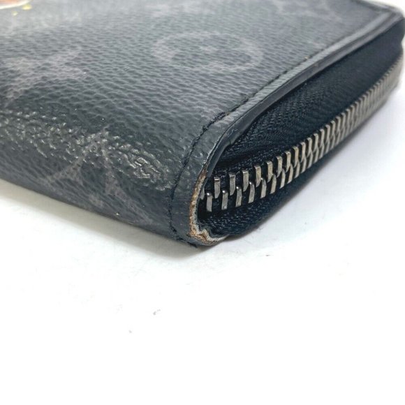 Authentic LOUIS VUITTON M80994 Monogram Eclipse Zippy Dragonnes Trunk print Long - Picture 9 of 16